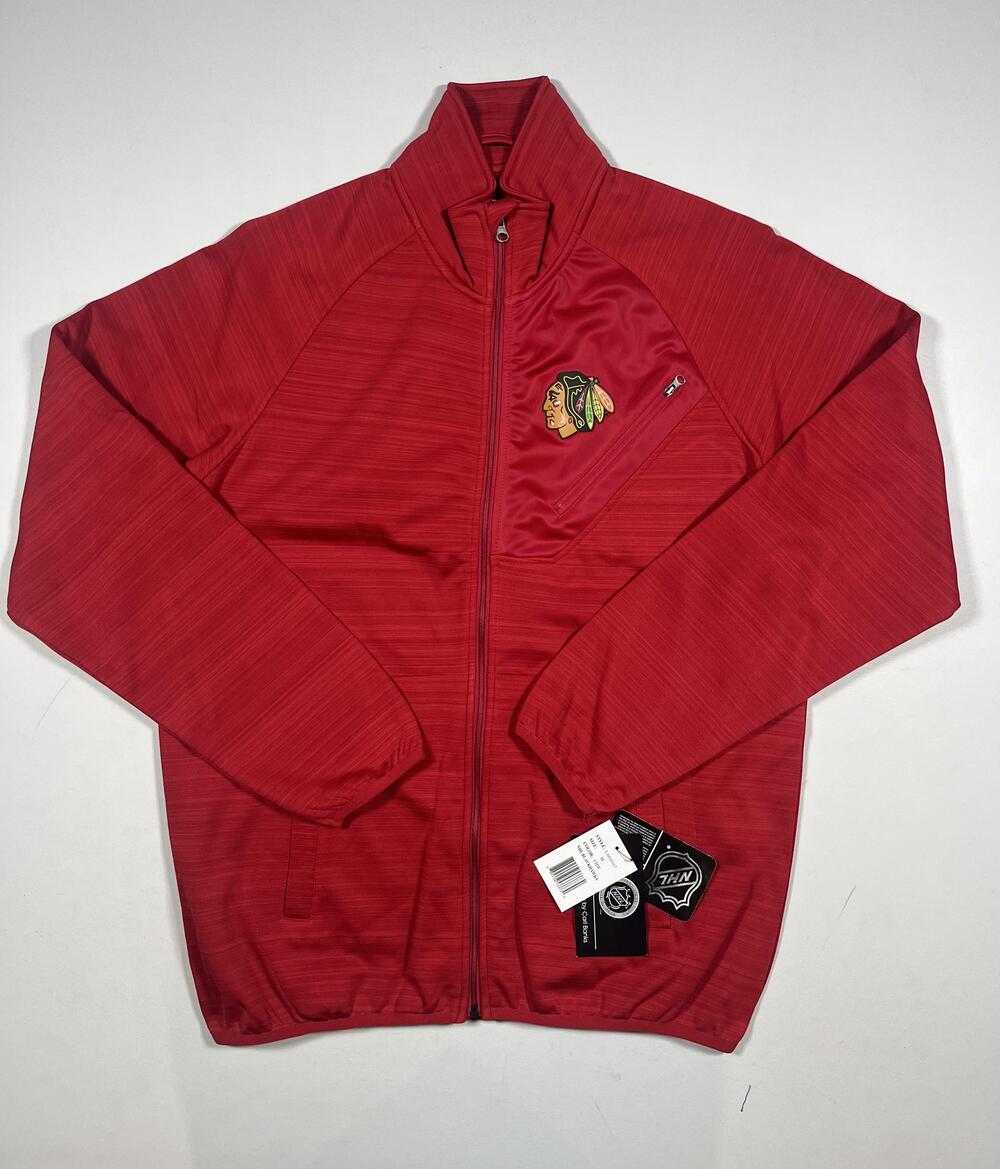 New Chicago Blackhawks Jacket Mens Medium Red NHL Hockey G-III Full Zip Warmup